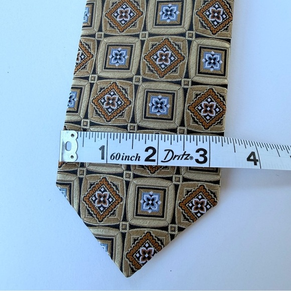 Men’s JZ Richard’s / JZ Boulder Silk Necktie Gold Brown And Blue - Picture 3 of 5